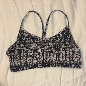 lululemon athletica Black & White Strappy Patterned Sports Bra